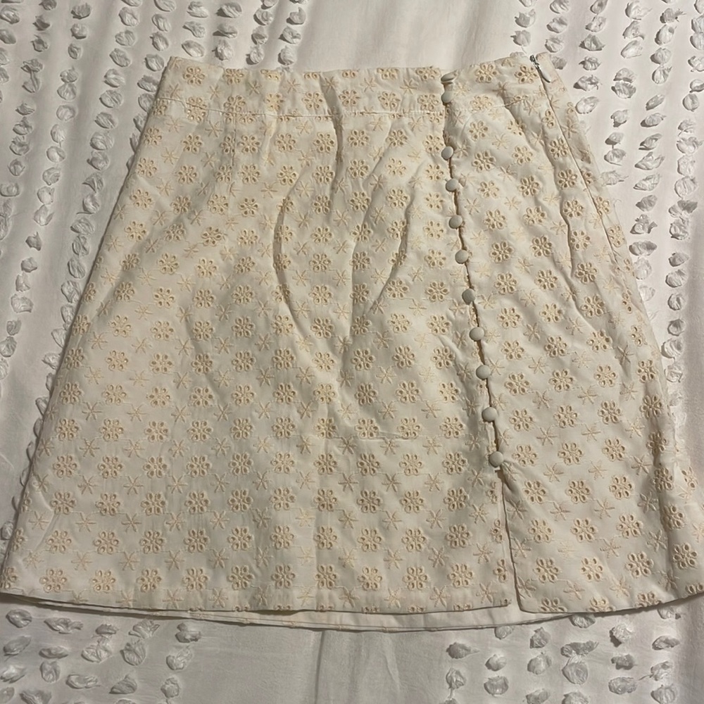Pepper Mayo cream and tan skirt